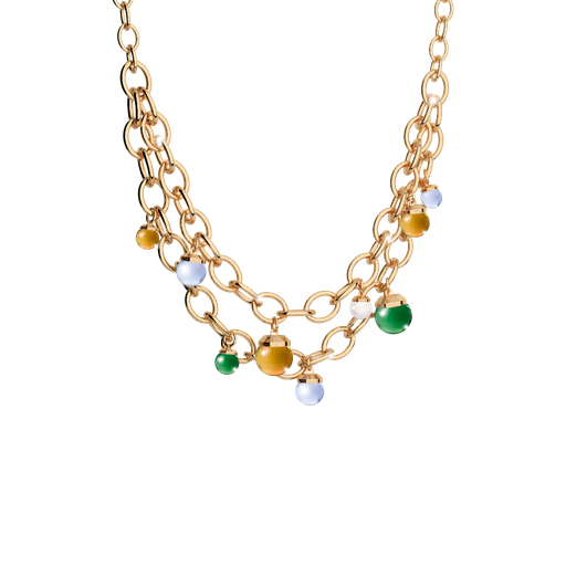[TE.FASH.0007549] Rebecca Bronze Necklace W/Stones
