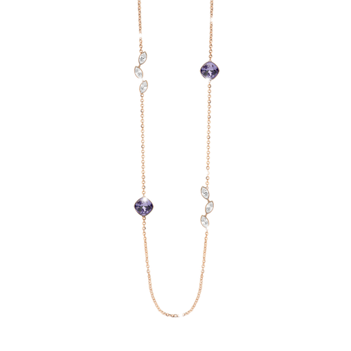 [TE.FASH.0007567] Rebecca Bronze Necklace W/Stones