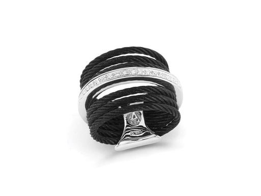 [AL.FASH.0001645] Ring 18k White Gold & Ss & Black PVD Size 7