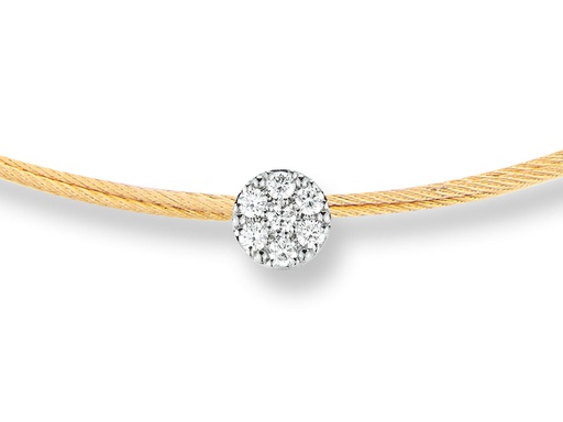 [AL.FASH.0001749] Necklace 18k White Gold & Ss & Yellow Cable 13in