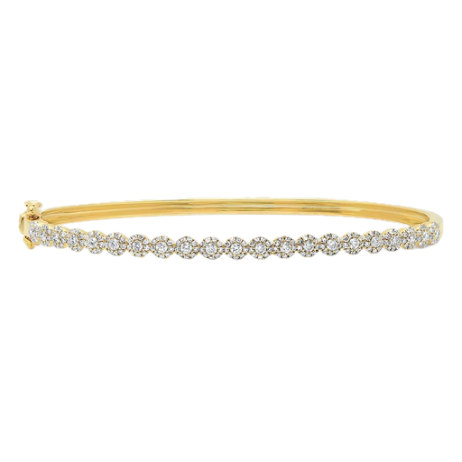 [SH.FASH.0007902] Eden 14k Yellow Gold Diamond Bangle 0.89cttw