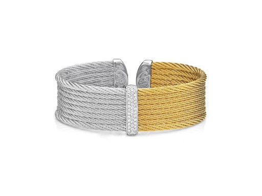 [AL.FASH.0001686] 18k Bangle White Gold & Ss S Grey & Yellow 6.25