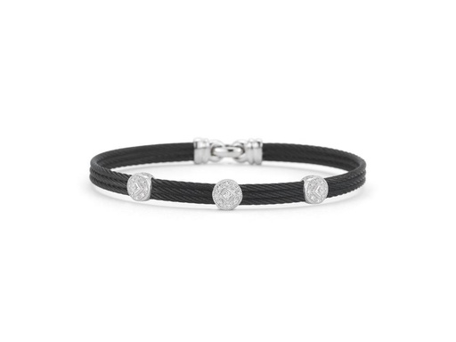 [AL.FASH.1709] 18k Bangle White Gold & Ss & Black PVD W/Diamonds