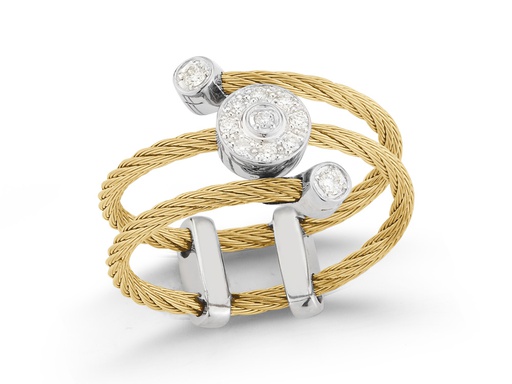 [AL.FASH.0001639] Ring 18k White Gold & Ss & Yellow Cable