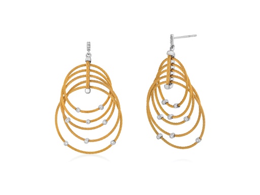 [AL.FASH.0001661] Earring 18k White Gold & Ss & Yellow Cable