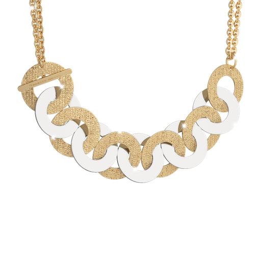 [TE.FASH.0007624] Bronze & Steel Necklace
