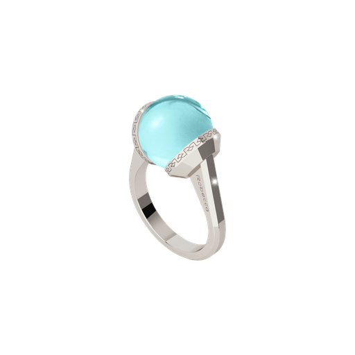 [TE.FASH.0007525] V Bronze Ring W/Stones