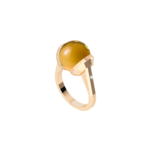 [TE.FASH.0007526] V Bronze Ring W/Stones