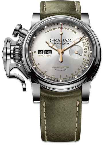 [GR.WATC.0005025] Chronofighter Vintage Pulsometer Ltd. 250 W/Green Calf Strap Size N1 & Steel Pin Buckle