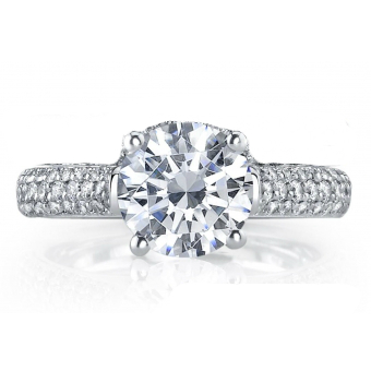 [JO.ENGA.8684] 3 Row Diamond Pave Mounting W/54r Diamonds =0.41ct