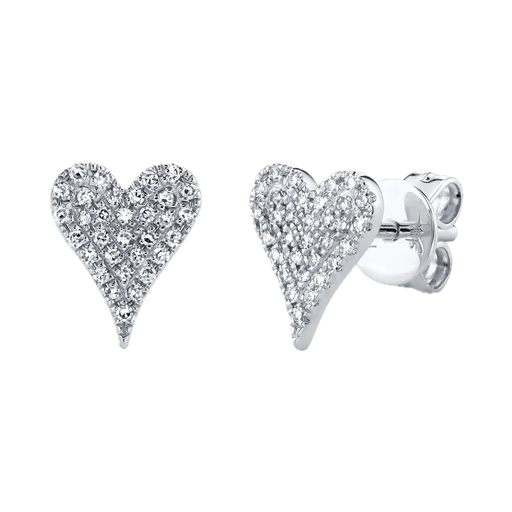 [SH.FASH.0008705] Kate Collection 14k Diamond Pave Heart Stud Earring 0.14ct