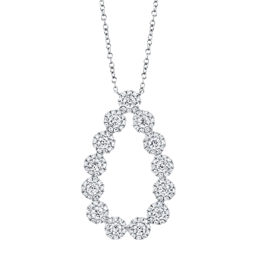 [SH.FASH.0008708] Eden Collection 14k White Gold Large Teardrop Diamond Pendant 0.80ct