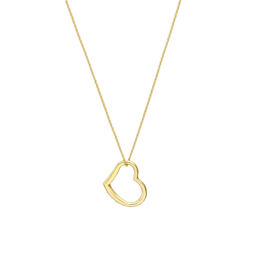 [MI.GOLD.0008773] 14k Adj Open Heart Pendant 18in