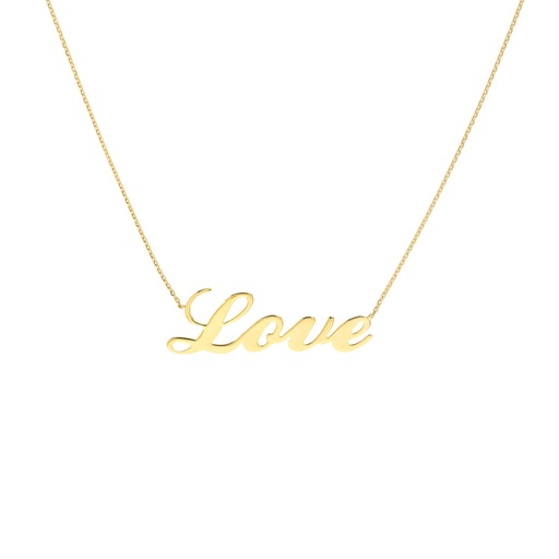 [MI.GOLD.0017635] 14k White Gold "Love" Adj Neck 18in
