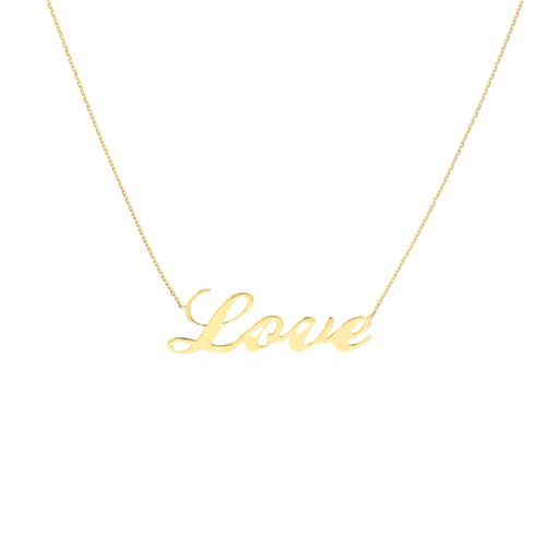 [MI.GOLD.0008783] 14k "Love" Adj Neck 18in