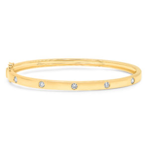 [SH.DIAM.0009271] Kate 14k Yellow Gold 5 Diamond 0.38cts Burnished Set Bangle