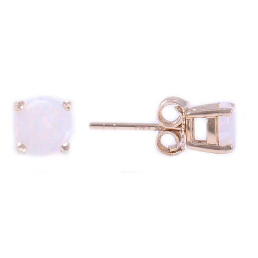 [LA.GEMS.9422] 14k Yellow Gold 5m Opal Earring- October