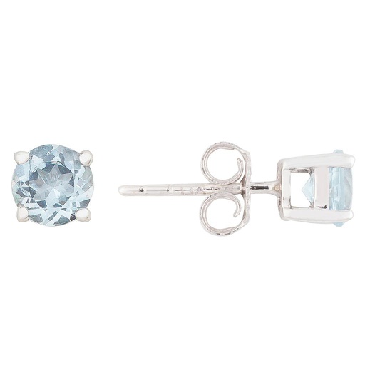 [LA.COLO.0009423] 14k White Gold 5m Aquamarine Earring- March