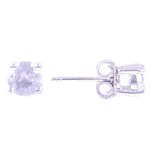 [LA.GEMS.9425] 14k White Gold 5m White Topaz Earring- April