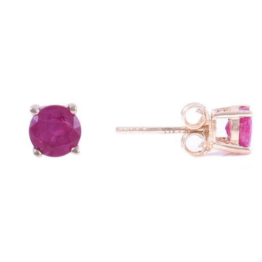 [LA.COLO.0009430] 14k Yellow Gold 5m Ruby Earrings- July