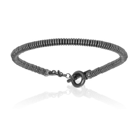 [DA.FASH.0009519] Double Bone Small Beads Silver 925, Black Pvd