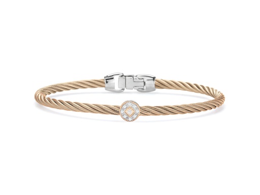 [AL.FASH.0009707] Carnation 1 Station 3m Cable Bracelet 18kt/Ss 0.05 Dtw