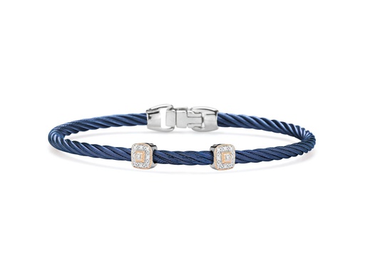 [AL.FASH.0009714] Blueberry 2 Station 3m Cable Bracelet 18kt/Ss 0.09 Dtw