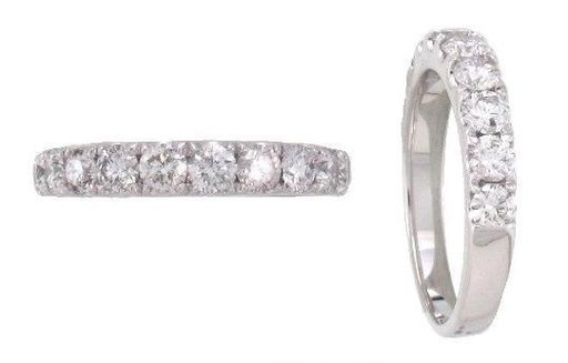 [TH.DIAM.0009756] 14k White Gold 10 Round Diamond 1.20cts U Set Wedding Band