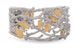 [MI.COLO.0010132] Butterfly Ginkgo 18k Yellow Gold & Sterling Cuff Bracelet