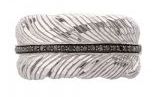 [MI.COLO.0010134] Feather Cuff Ring W/Diamonds In Sterling