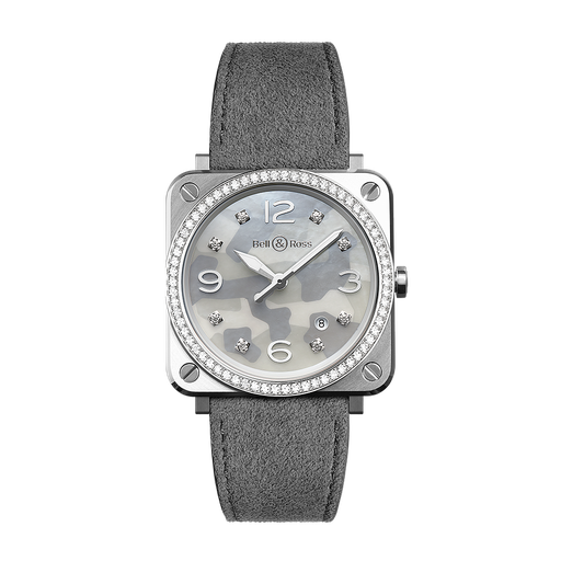 [BE.WATC.0010157] BRS Camouflage Steel/Diamond Alcantara Strap