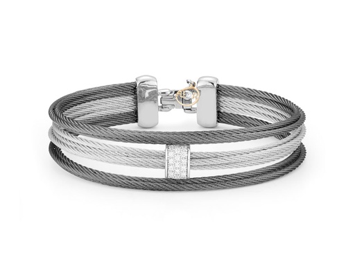 [AL.FASH.0010255] 18k White Gold & Ss Grey Pvd