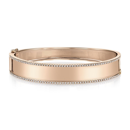 [PO.DIAM.0010415] 18k Rose Gold Dylan Diamond Bangle Bracelet