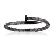 [DA.FASH.0010733] Double Bone Nail Black/Grey Python Bracelet