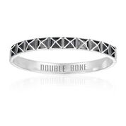 [DA.FASH.0010736] Double Bone Skeleton Antique Silver Studs Bracelet