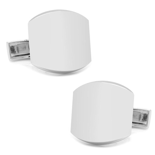 [CU.CUFF.0026532] Sterling Silver Classic Engravable Cufflinks