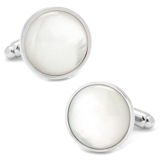 [CU.CUFF.0026550] Silver & Mother Of Pearl Cufflinks