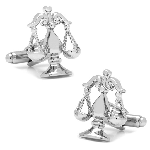 [CU.CUFF.0026672] Silver Scales Of Justice Cufflinks