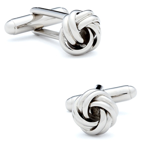 [CU.CUFF.0026686] Silver Knot Cufflinks