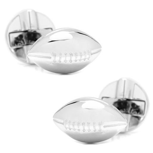 [CU.CUFF.0026732] 3d Sterling Silver Football Cufflinks