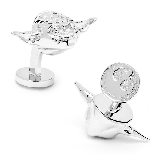 [CU.CUFF.0026755] Palladium 3d Yoda Head Cufflinks