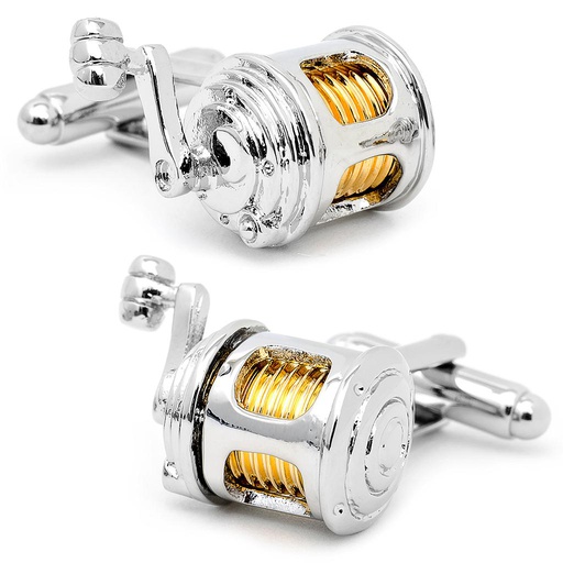 [CU.CUFF.0026788] Fishing Reel Cufflinks