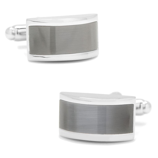 [CU.CUFF.0027019] Grey Cat's Eye Bridged Cufflinks