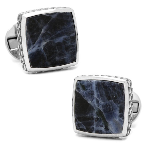 [CU.CUFF.0027060] Sterling Classic Scaled Lapis Cufflinks