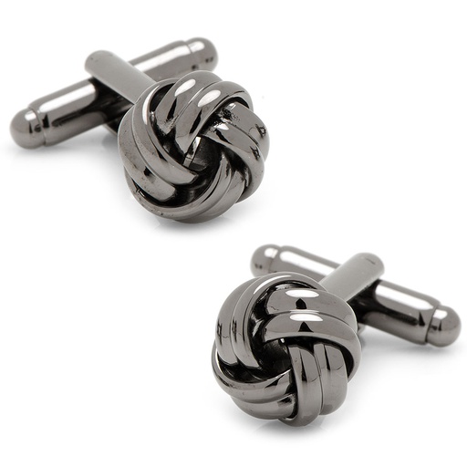 [CU.CUFF.0027277] Gunmetal Knot Cufflinks
