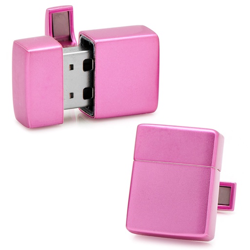 [CU.CUFF.0027278] Pink 8gb Usb Flash Drive Cufflinks