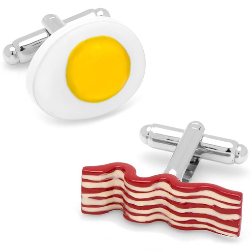 [CU.CUFF.0027330] Bacon & Eggs Breakfast Cufflinks