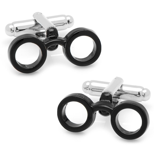 [CU.CUFF.0027334] Black Spectacles Cufflinks