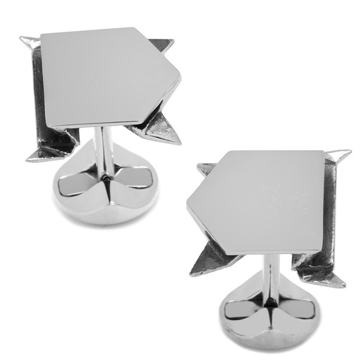 [CU.CUFF.0027426] Sterling Origami Frog Cufflinks