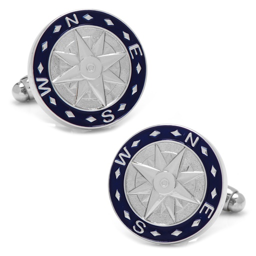 [CU.CUFF.0027432] Blue Compass Cufflinks